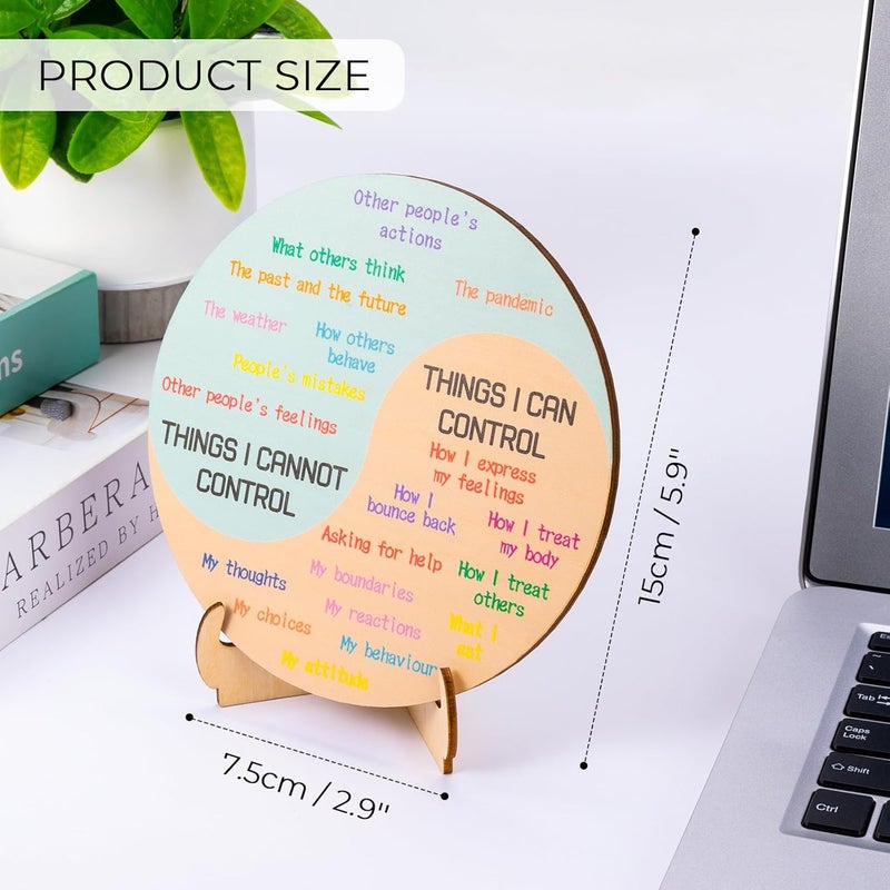Giftacity Feelings Wheel Therapy Office Desk Decor - Double Sided Mental Health Emotions Chart with Stand, Therapist Gifts for Home Office Women Man - Image 5